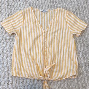 Yellow & white stripe MADEWELL top.